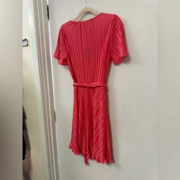 DKNY Women's Vibrant Pink PLEATED Midi Dress - Picture 3 of 7